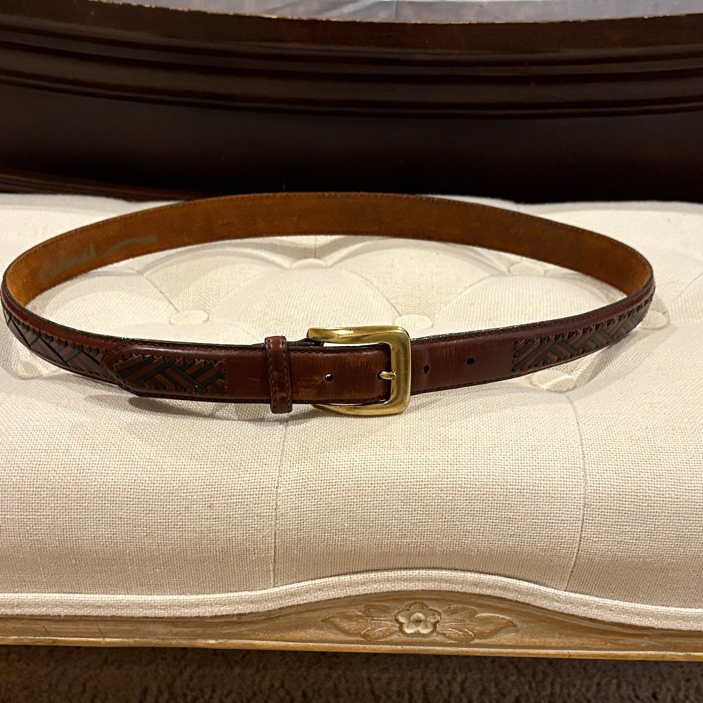Vintage Brighton Men's Woven Leather Belt 36